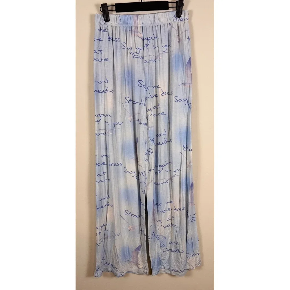 Taylor Swift 1989 Taylors Version Light Blue Lyric Seagull Pajama Pants Medium - Picture 5 of 5